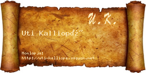 Uti Kalliopé névjegykártya